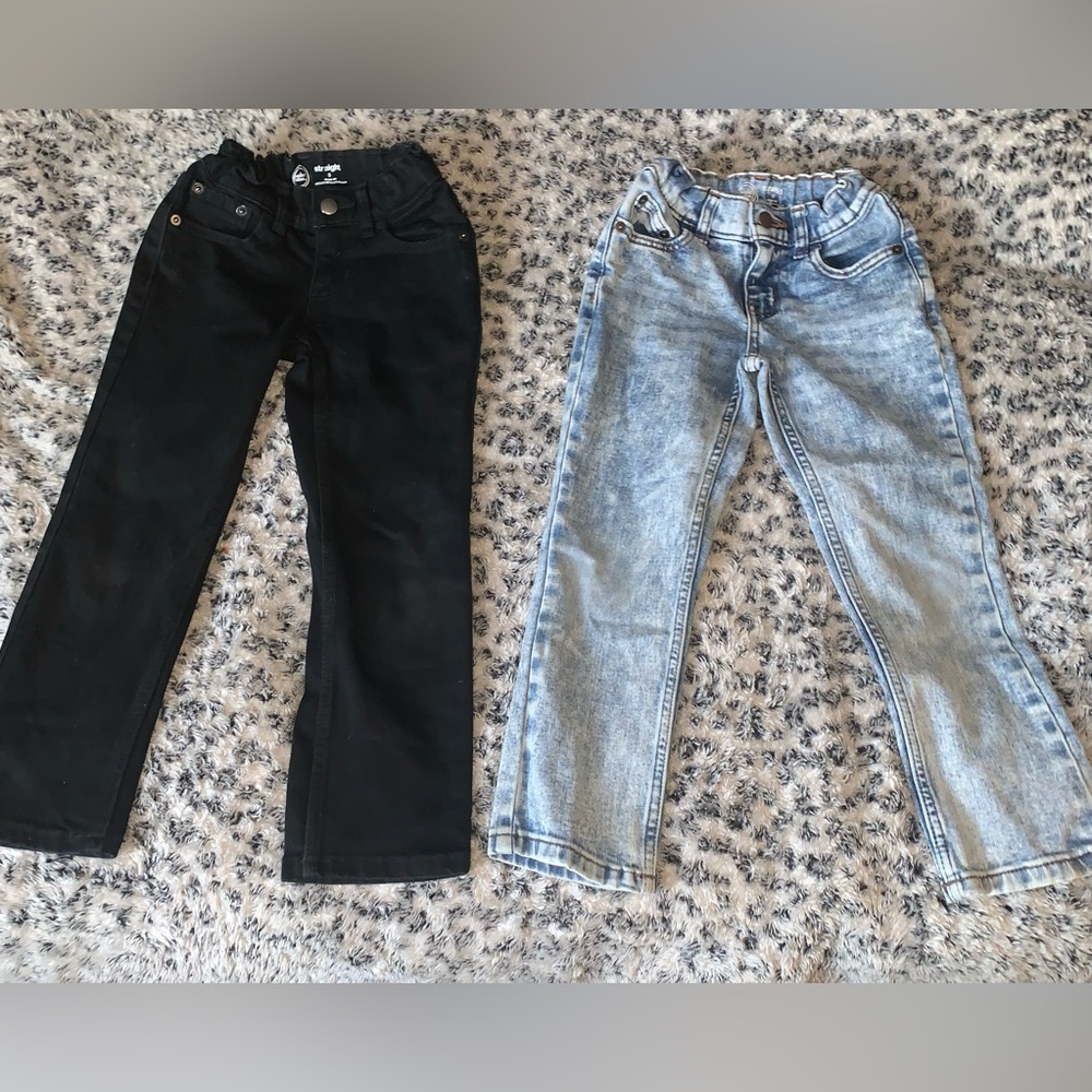 Wonder Nation Kids Black and Light Blue Jeans